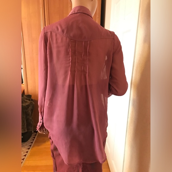 Free People dirty rose color blouse with front detailing. Size S. Like new - Picture 4 of 16